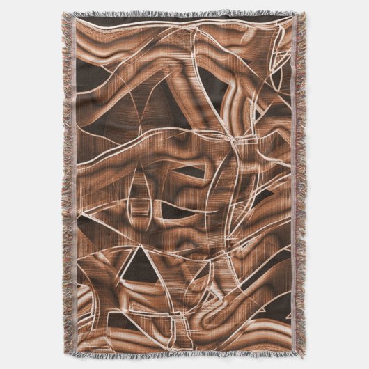 テープカーブ、茶色の切り出し(レリーフ、 浮き彫りとオーバーラップ) スローブランケット (正面縦)