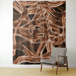 テープカーブ、茶色の切り出し(レリーフ、 浮き彫りとオーバーラップ) タペストリー