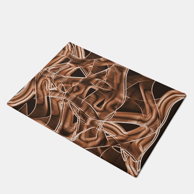 テープカーブ、茶色の切り出し(レリーフ、 浮き彫りとオーバーラップ) ドアマット (アングル)