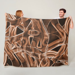 テープカーブ、茶色の切り出し(レリーフ、 浮き彫りとオーバーラップ) フリースブランケット