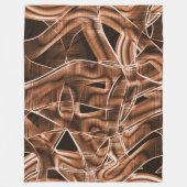 テープカーブ、茶色の切り出し(レリーフ、 浮き彫りとオーバーラップ) フリースブランケット (正面)