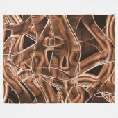 テープカーブ、茶色の切り出し(レリーフ、 浮き彫りとオーバーラップ) フリースブランケット (正面(横))