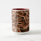 テープカーブ、茶色の切り出し(レリーフ、 浮き彫りとオーバーラップ) マグカップ (中央)