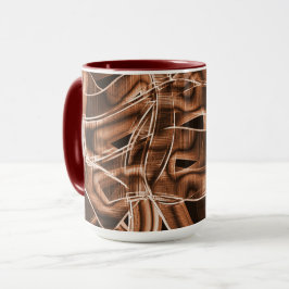 テープカーブ、茶色の切り出し(レリーフ、 浮き彫りとオーバーラップ) マグカップ