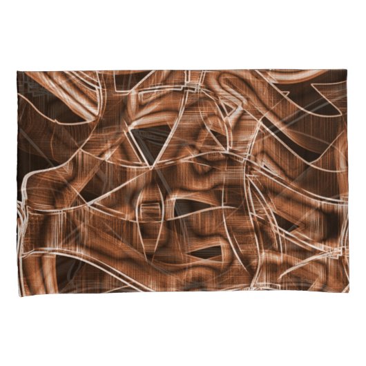 テープカーブ、茶色の切り出し(レリーフ、 浮き彫りとオーバーラップ) 枕カバー (正面右)