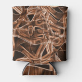 テープカーブ、茶色の切り出し(レリーフ、 浮き彫りとオーバーラップ) 缶クーラー (正面)