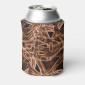 テープカーブ、茶色の切り出し(レリーフ、 浮き彫りとオーバーラップ) 缶クーラー (缶裏面)