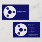 テープスプール – 深いネイビーの白 名刺 (正面/裏面)