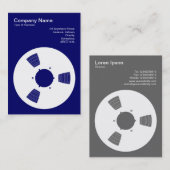 テープスプール – 深いネイビー 名刺 (正面/裏面)