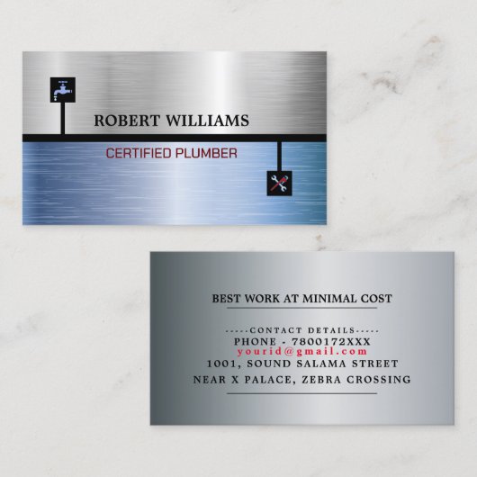 テープテンプレート付きプラムシルバー認定 名刺 (正面/裏面)