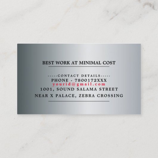 テープテンプレート付きプラムシルバー認定 名刺 (裏面)