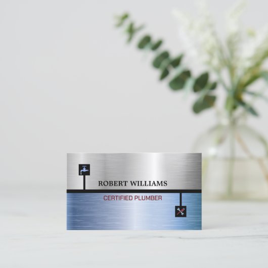 テープテンプレート付きプラムシルバー認定 名刺 (スタンド正面)