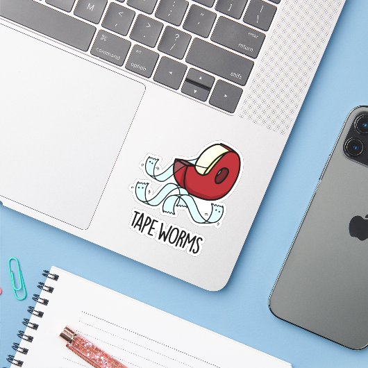 テープワームおもしろいスティッキーテープパンチ シール (ノートパソコンとiPhone)