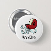 テープワームおもしろいスティッキーテープパンチ 缶バッジ (正面&裏面)