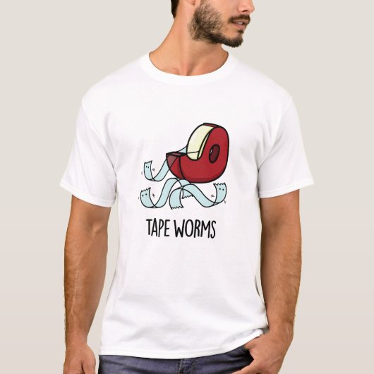 テープワームの面白い粘着テープダジャレ Tシャツ (正面)