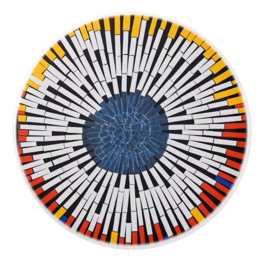 テープ内の抽象芸術:スターバスト セラミックノブ (正面)