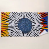 テープ内の抽象芸術:スターバスト ビーチタオル (正面)