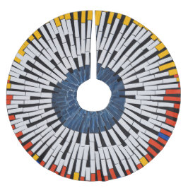 テープ内の抽象芸術:スターバスト ブラッシュドポリエステルツリースカート