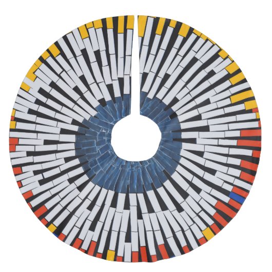 テープ内の抽象芸術:スターバスト ブラッシュドポリエステルツリースカート (正面)