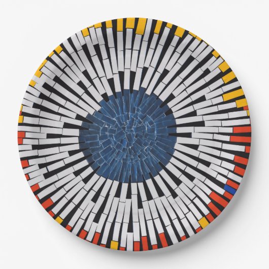 テープ内の抽象芸術:スターバスト ペーパープレート (正面)