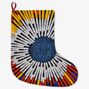 テープ内の抽象芸術:スターバスト ラージクリスマスストッキング