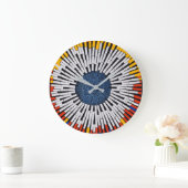 テープ内の抽象芸術:スターバスト ラージ壁時計 (ホーム)