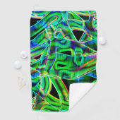 テープ状の曲線、色と緑のネオンまたはレリーフ、 浮き彫り ゴルフタオル (インサイチュ)