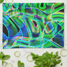 テープ状の曲線、色と緑のレリーフ、 浮き彫りまたはネオン