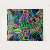 テープ状曲線の重なり合い、ネオンカラフルレリーフ、 浮き彫り タペストリー (正面(横))