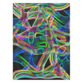 テープ状曲線の重なり合い、ネオンカラフルレリーフ、 浮き彫り テーブルクロス (正面)