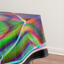 テープ状曲線の重なり合い、ネオンカラフルレリーフ、 浮き彫り テーブルクロス