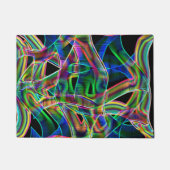 テープ状曲線の重なり合い、ネオンカラフルレリーフ、 浮き彫り ドアマット (正面)