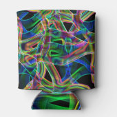 テープ状曲線の重なり合い、ネオンカラフルレリーフ、 浮き彫り 缶クーラー (裏面)