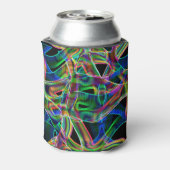 テープ状曲線の重なり合い、ネオンカラフルレリーフ、 浮き彫り 缶クーラー (缶裏面)