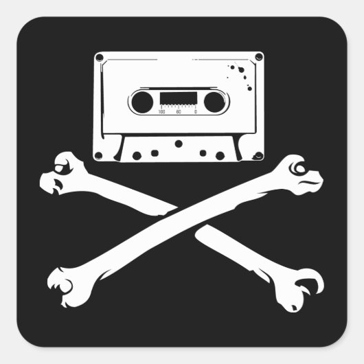 テープ&クロスボーンズ音楽海賊ホームのテーピング スクエアシール (正面)