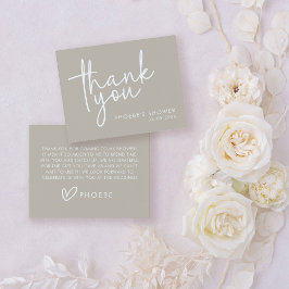 テープ ミニマリスト スクリプト ブライダル シャワー フラット サンキューカード