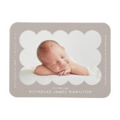 テープ モダン スカロップ フレーム 誕生発表 マグネット (横)