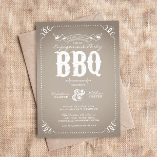 テープ ラスティックエンゲージメントパーティー BBQ 招待状