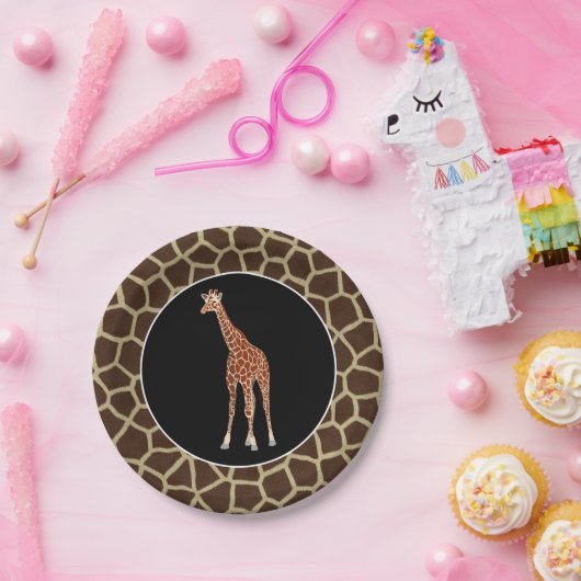 テーマかわいいサファリのキリンの野生動物 ペーパープレート (パーティー)