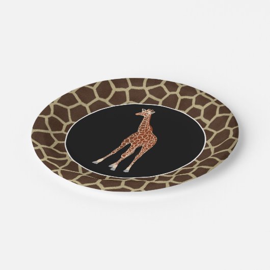 テーマかわいいサファリのキリンの野生動物 ペーパープレート (アングル)