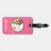 テーマかわいいフラ女の子のハワイのルアウ（ハワイ式宴会） ラゲッジタグ (裏面横)