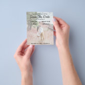 テーマなし、ラブバジェット写真日付フライヤーを保存 チラシ (手)