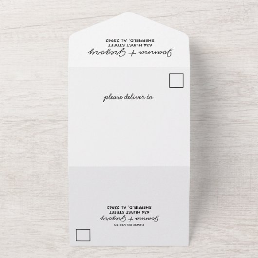 テーマなし、1つの結婚式招待状ですべてを愛 オールインワン招待状 (外側)