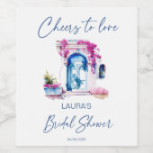 テーマの応援を愛す地中海のるブライダルシャワー ワインラベル (シングルラベル)