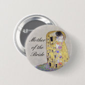 テーマの白を結婚する"キス"のクリムトアールヌーボー 缶バッジ (正面&裏面)