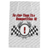 テーマの第1誕生日の競争 ミディアムペーパーバッグ (裏面)