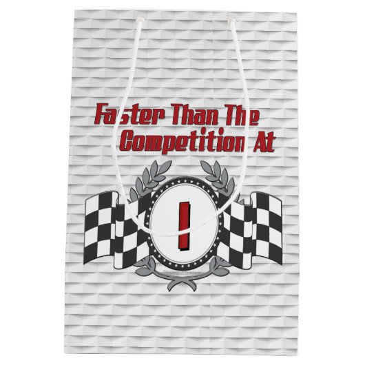 テーマの第1誕生日の競争 ミディアムペーパーバッグ (裏面)