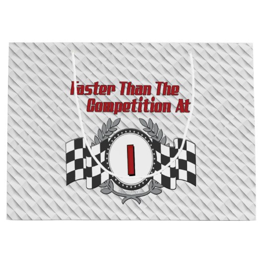 テーマの第1誕生日の競争 ラージペーパーバッグ (正面)