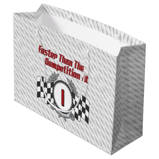 テーマの第1誕生日の競争 ラージペーパーバッグ (裏面アングル)