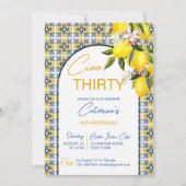 テーマイタリアンの誕生日パーティーMajolicaタイルアーチ 招待状 (正面)